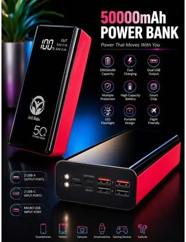 Flash Sale - 20000mAh Power Bank Red